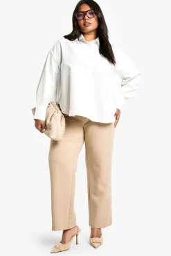Pantalon droit ajusté pour grande taille