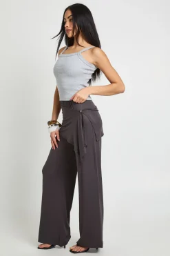 boohoo Pantalon Droit Avec Jupe Portefeuille<Femme Pantalons|Tailleurs