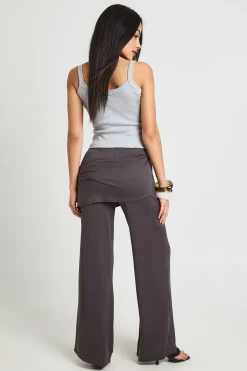 boohoo Pantalon Droit Avec Jupe Portefeuille<Femme Pantalons|Tailleurs