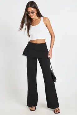 boohoo Pantalon Droit Avec Jupe Portefeuille En Bengaline<Femme Pantalons|Tailleurs