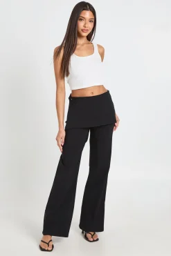 boohoo Pantalon Droit Avec Jupe Portefeuille En Bengaline<Femme Pantalons|Tailleurs
