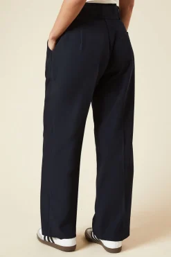 Pantalon Droit à Ceinture Onglet Petite Taille