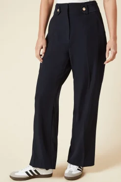 Pantalon Droit à Ceinture Onglet Petite Taille