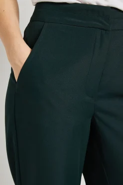 Pantalon Droit à Ceinture Surpiquée