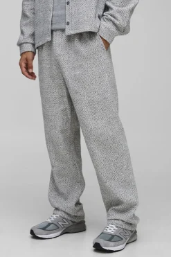 boohooMAN Pantalon droit à chevrons brossé<Homme Tout Afficher|Pantalons Grande Taille