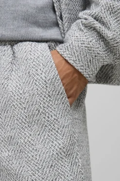 boohooMAN Pantalon droit à chevrons brossé<Homme Tout Afficher|Pantalons Grande Taille