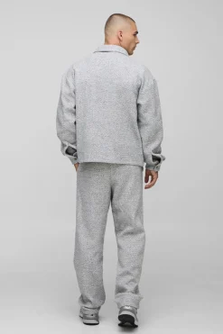 boohooMAN Pantalon droit à chevrons brossé<Homme Tout Afficher|Pantalons Grande Taille