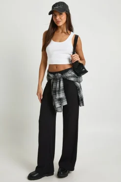 boohoo Pantalon Droit Côtelé Basique<Femme Pantalons|Basiques