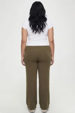 Pantalon Droit Côtelé Grande Taille