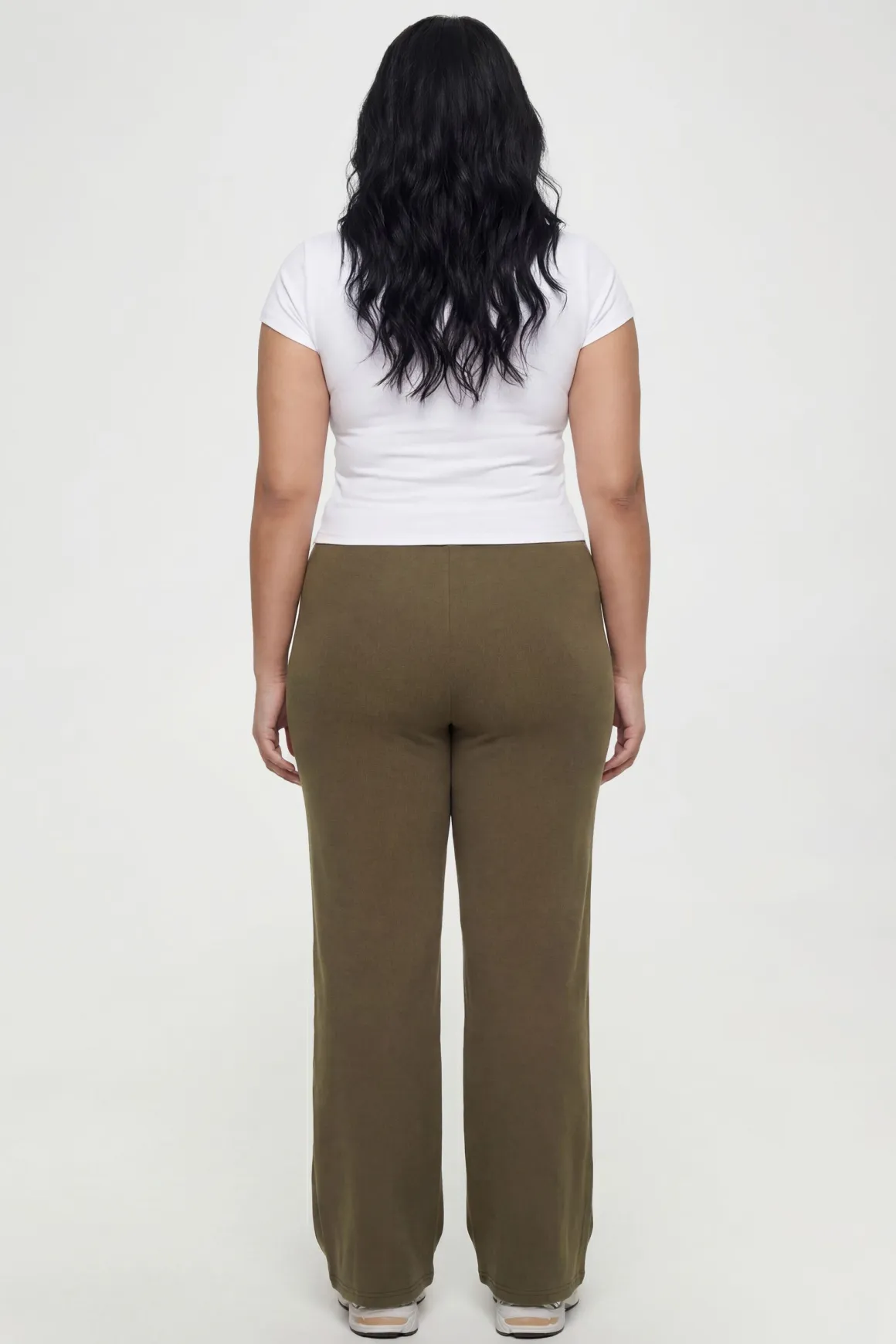 Pantalon Droit Côtelé Grande Taille