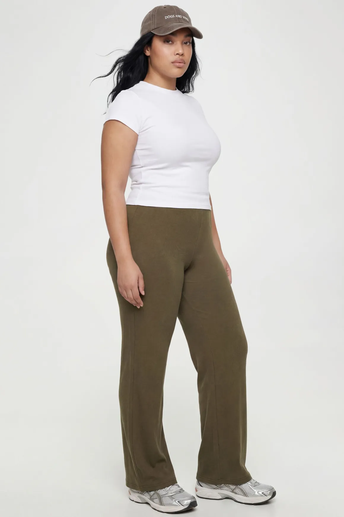 Pantalon Droit Côtelé Grande Taille