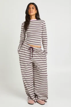 boohoo Pantalon Droit Côtelé À Rayures<Femme Pantalons|Tailleurs