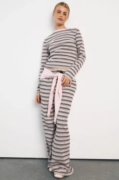 boohoo Pantalon Droit Côtelé À Rayures<Femme Pantalons|Tailleurs