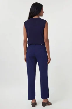 KarenMillen Pantalon Droit À Détails Boutons En Tissu Stretch Compact<Femme Pantalons|Ensembles