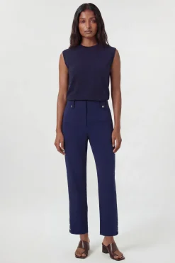 KarenMillen Pantalon Droit À Détails Boutons En Tissu Stretch Compact<Femme Pantalons|Ensembles