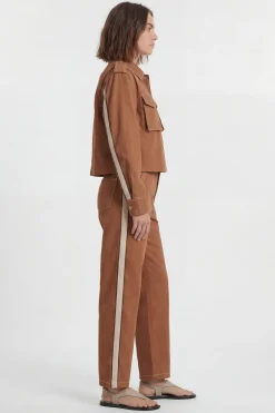 KarenMillen Pantalon Droit En Coton À Rayure Militaire Ajusté<Femme Pantalons|Ensembles