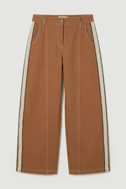 KarenMillen Pantalon Droit En Coton À Rayure Militaire Ajusté<Femme Pantalons|Ensembles