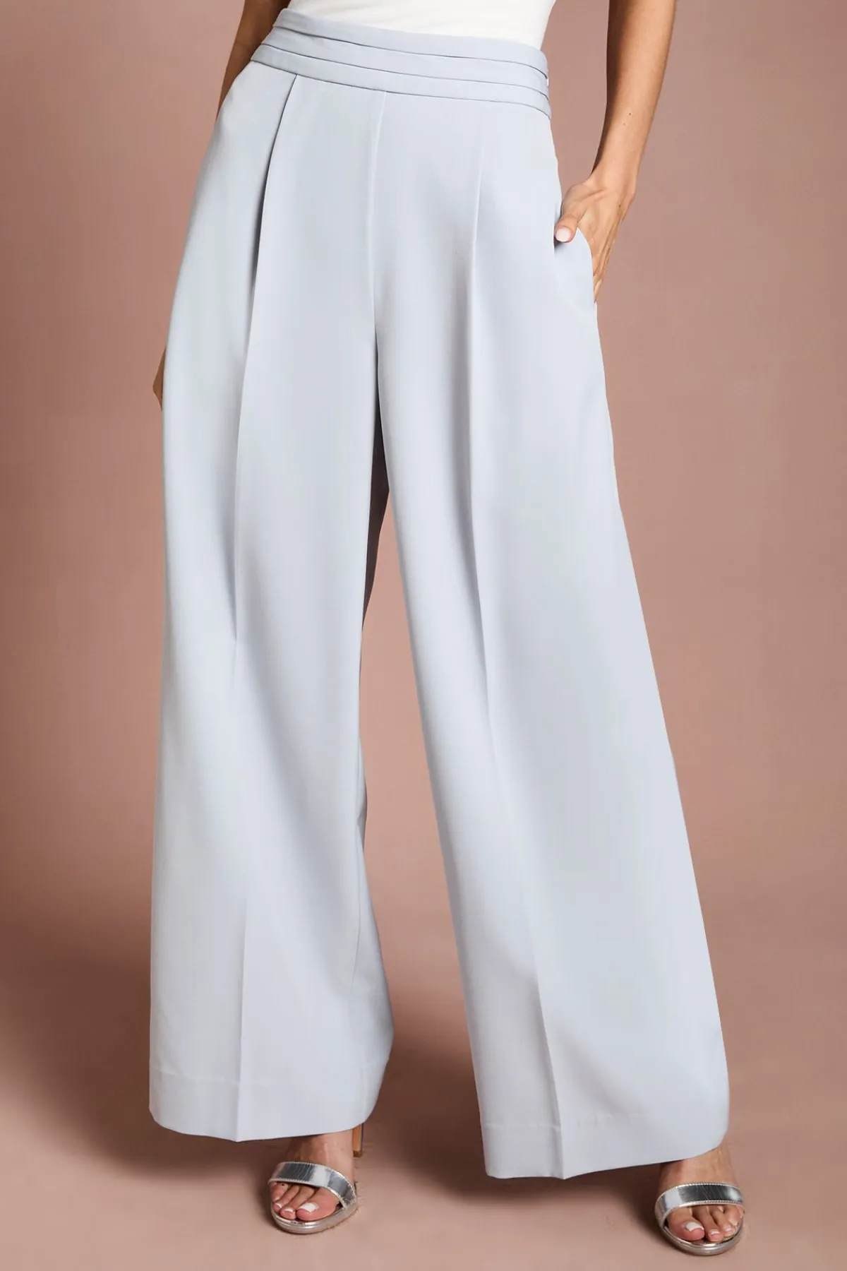Coast Pantalon Droit En Crêpe Lisa Beige<Femme Pantalons|Tailleurs