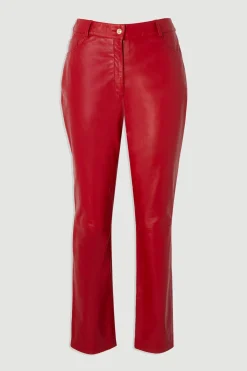 KarenMillen Pantalon Droit en Cuir<Femme Pantalons|Tailleurs