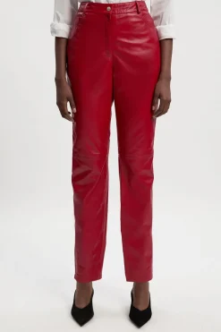 KarenMillen Pantalon Droit en Cuir<Femme Pantalons|Tailleurs