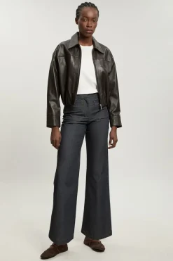 Pantalon Droit En Denim Tailleur Petite