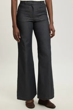 Pantalon Droit En Denim Tailleur Petite