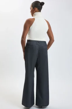 KarenMillen Pantalon Droit En Denim Tailleur Grande Taille<Femme Pantalons|Denim