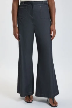 KarenMillen Pantalon Droit En Denim Tailleur Grande Taille<Femme Pantalons|Denim