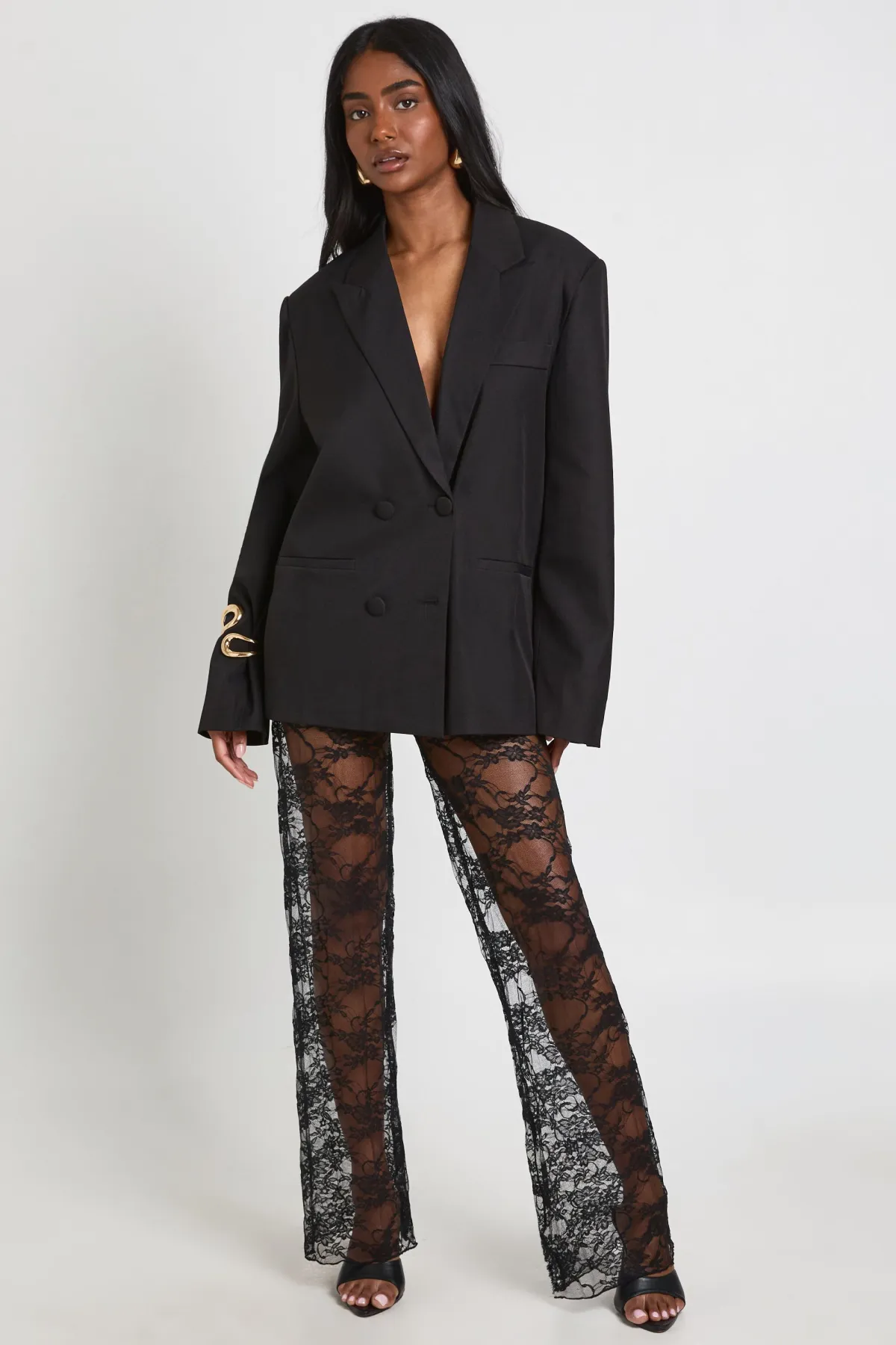 boohoo Pantalon droit en dentelle<Femme Pantalons|Satin Et Dentelle