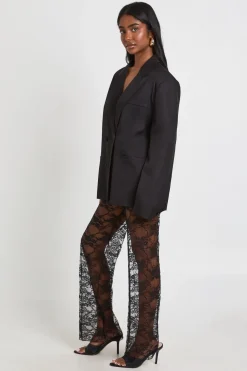 boohoo Pantalon droit en dentelle<Femme Pantalons|Satin Et Dentelle