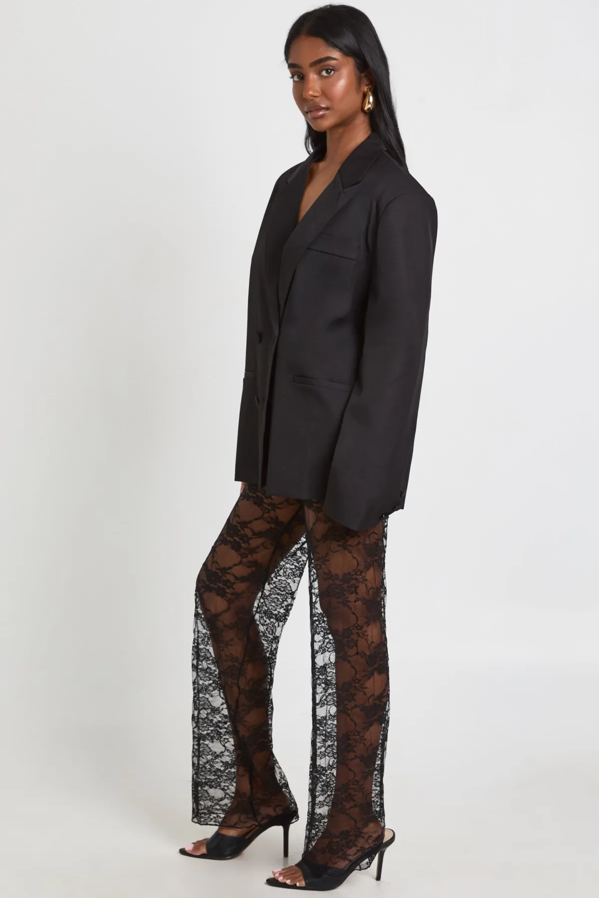 boohoo Pantalon droit en dentelle<Femme Pantalons|Satin Et Dentelle