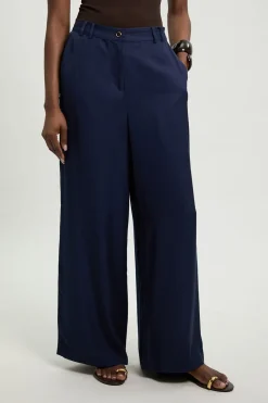 Pantalon Droit En Lin Viscose Tissé Premium