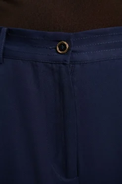 Pantalon Droit En Lin Viscose Tissé Premium