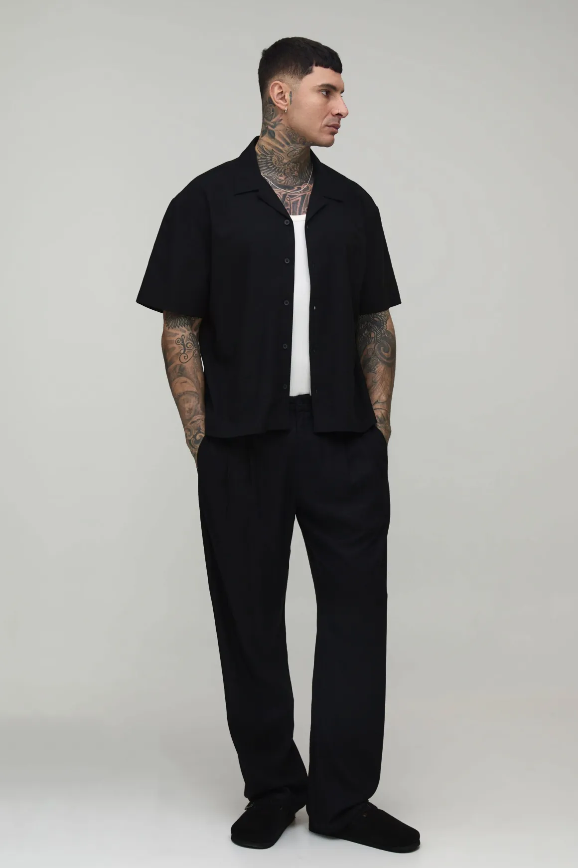 Pantalon Droit En Mélange De Lin Avec Ceinture Bicolore Haute