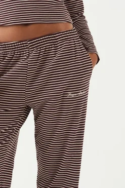 Pantalon Droit en Polaire Rayée DSGN Studio
