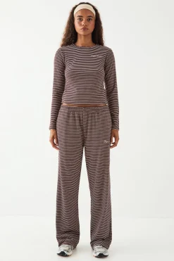 Pantalon Droit en Polaire Rayée DSGN Studio