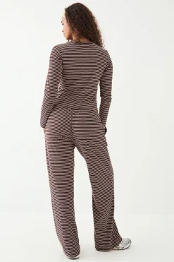 Pantalon Droit en Polaire Rayée DSGN Studio