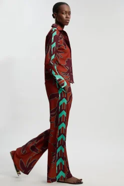 Pantalon Droit En Sergé Imprimé Western