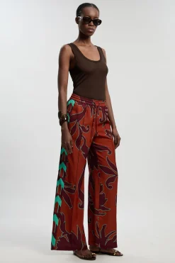 Pantalon Droit En Sergé Imprimé Western