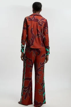 Pantalon Droit En Sergé Imprimé Western