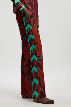 Pantalon Droit En Sergé Imprimé Western