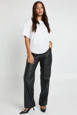 Pantalon Droit En Synthétiquecuir