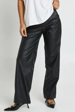 Pantalon Droit En Synthétiquecuir
