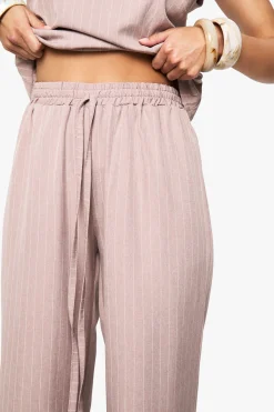 boohoo Pantalon droit à fines rayures tissées<Femme Pantalons|Tailleurs