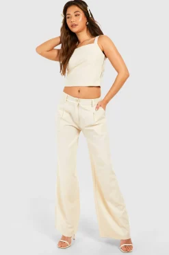 Pantalon droit à fines rayures