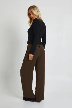 Pantalon Droit Fluide à Ceinture