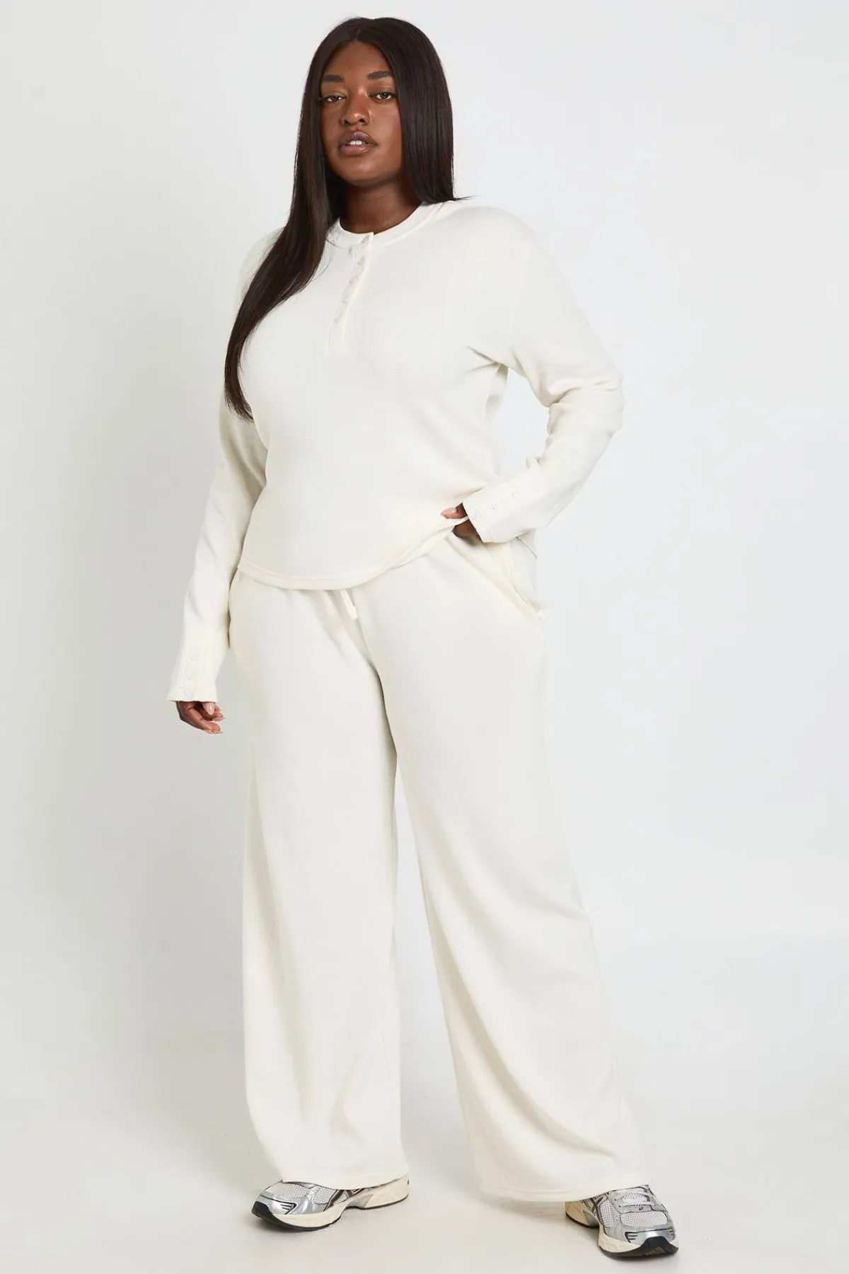 boohoo Pantalon Droit Gaufré Grande Taille<Femme Pantalons|Tailleurs