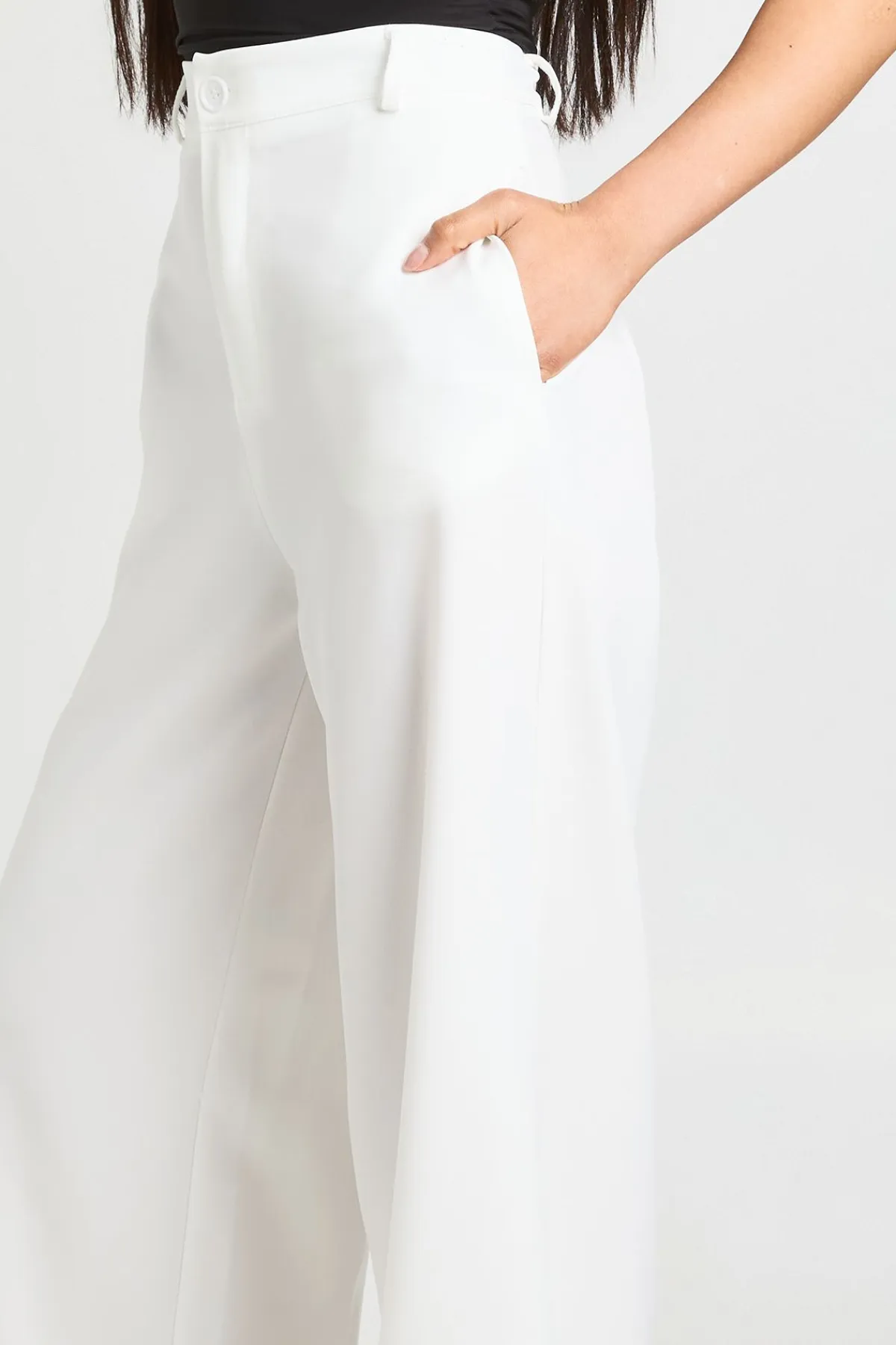 boohoo Pantalon Droit À Jambes Longues<Femme Pantalons