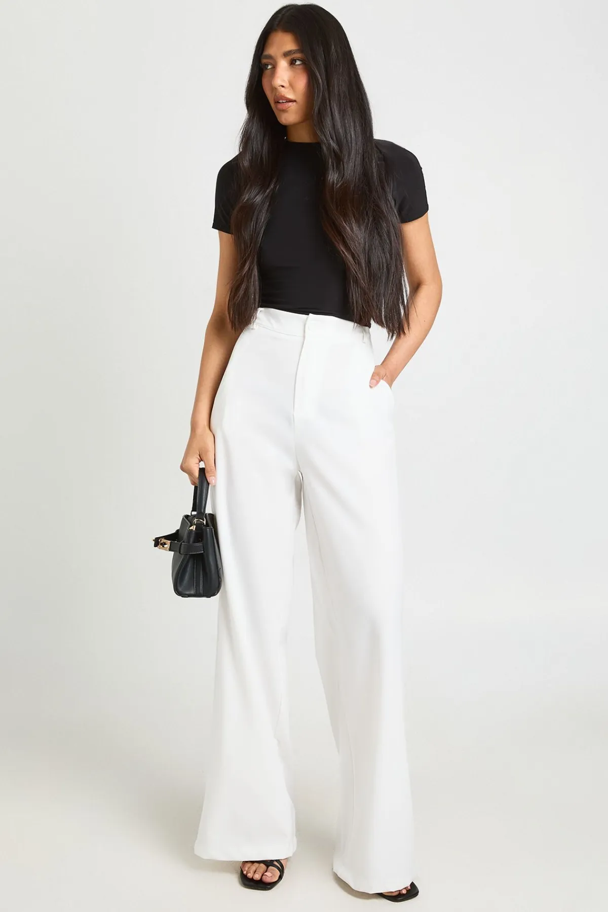 boohoo Pantalon Droit À Jambes Longues<Femme Pantalons