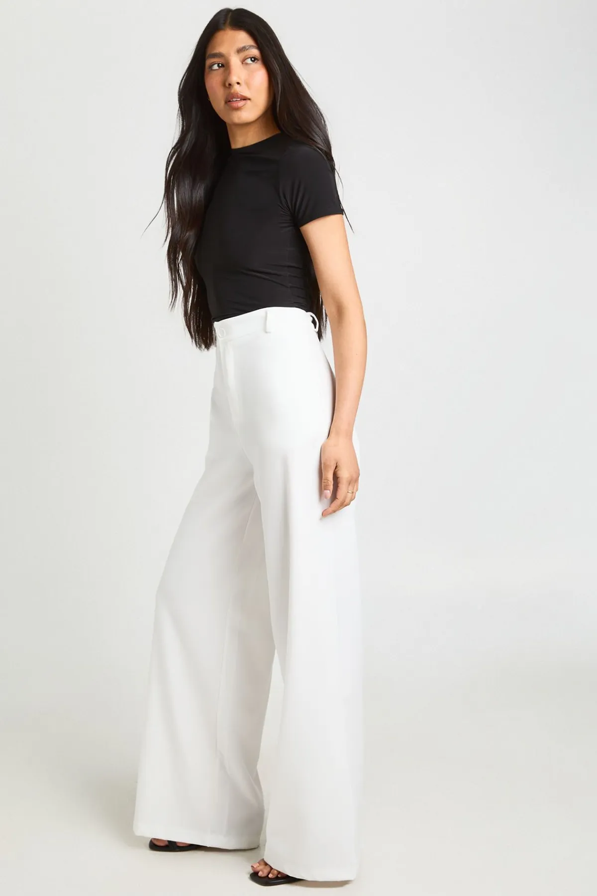 boohoo Pantalon Droit À Jambes Longues<Femme Pantalons